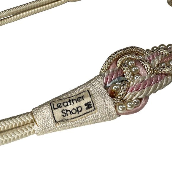 Vintage Braided Leather Belt Brown Cord Western Cottagecore Boho 80s Sz M - Picture 7 of 7